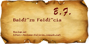 Balázs Felícia névjegykártya