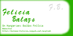 felicia balazs business card